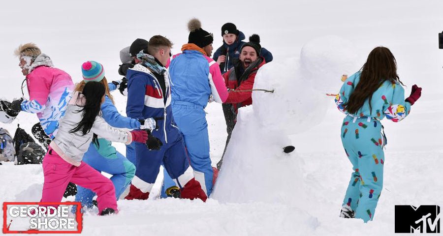 Geordie Shore Ski Suits - Club Tropicana steals the show as Geordie Shore stars take to the mountains - OOSC Clothing