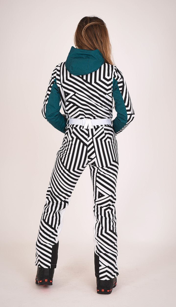 Fall Line Schwarz-Weiß Damen Skianzug
