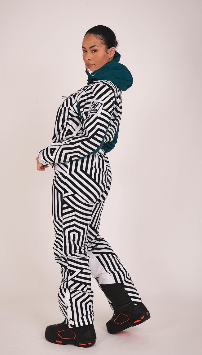 Combinaison de ski pour femme Fall Line noire et blanche