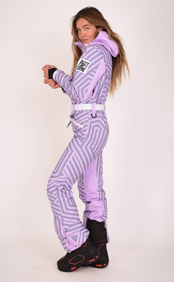 Combinaison de ski pour femme Fall Line violet et gris