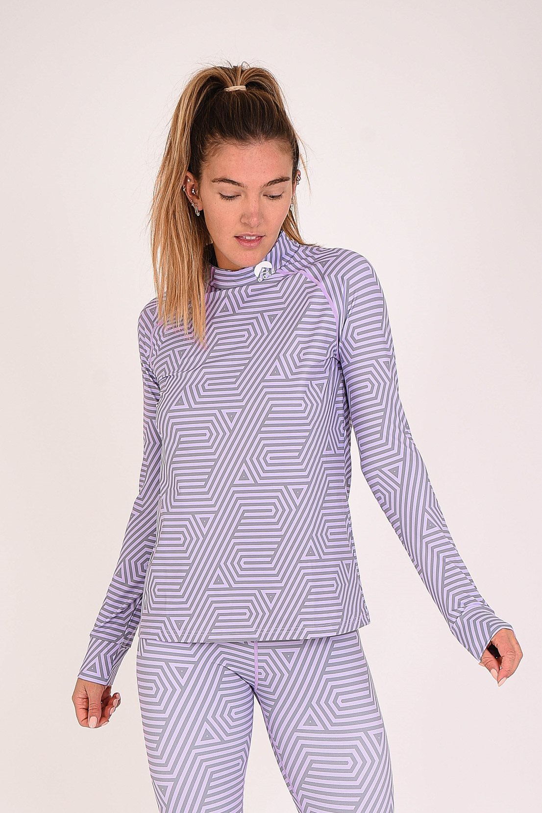 Fall Line Damen Baselayer-Oberteil in Lila und Grau
