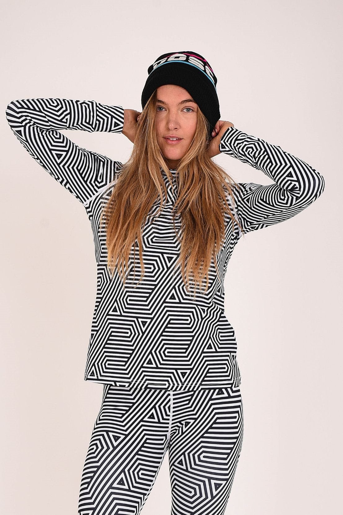 Haut de base Fall Line noir et blanc pour femme