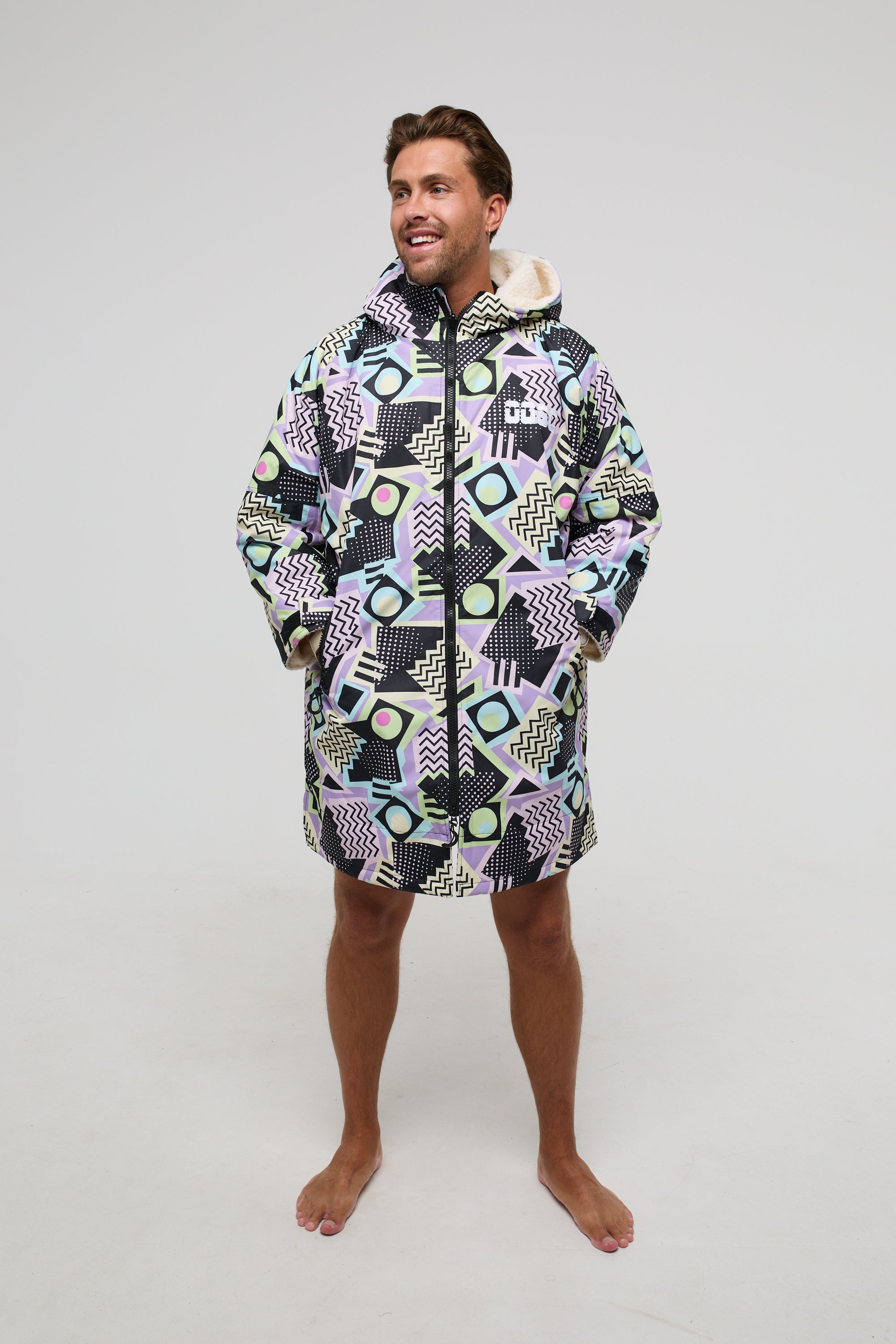 Retro Print Waterproof Changing Robe Unisex OOSC Clothing