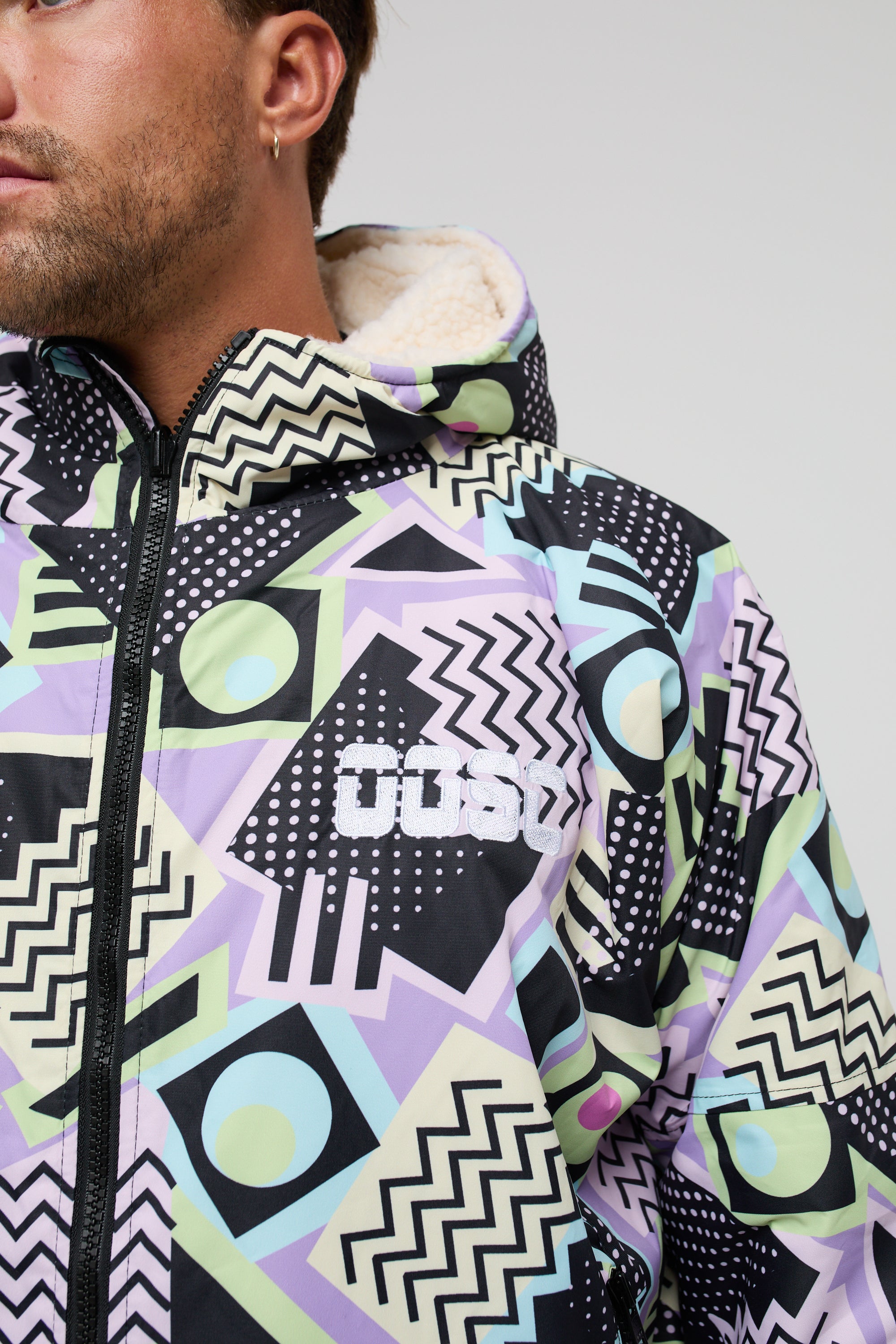 Saved By The Bell – Umkleidemantel aus recyceltem Sherpa-Gefüttert – Herren