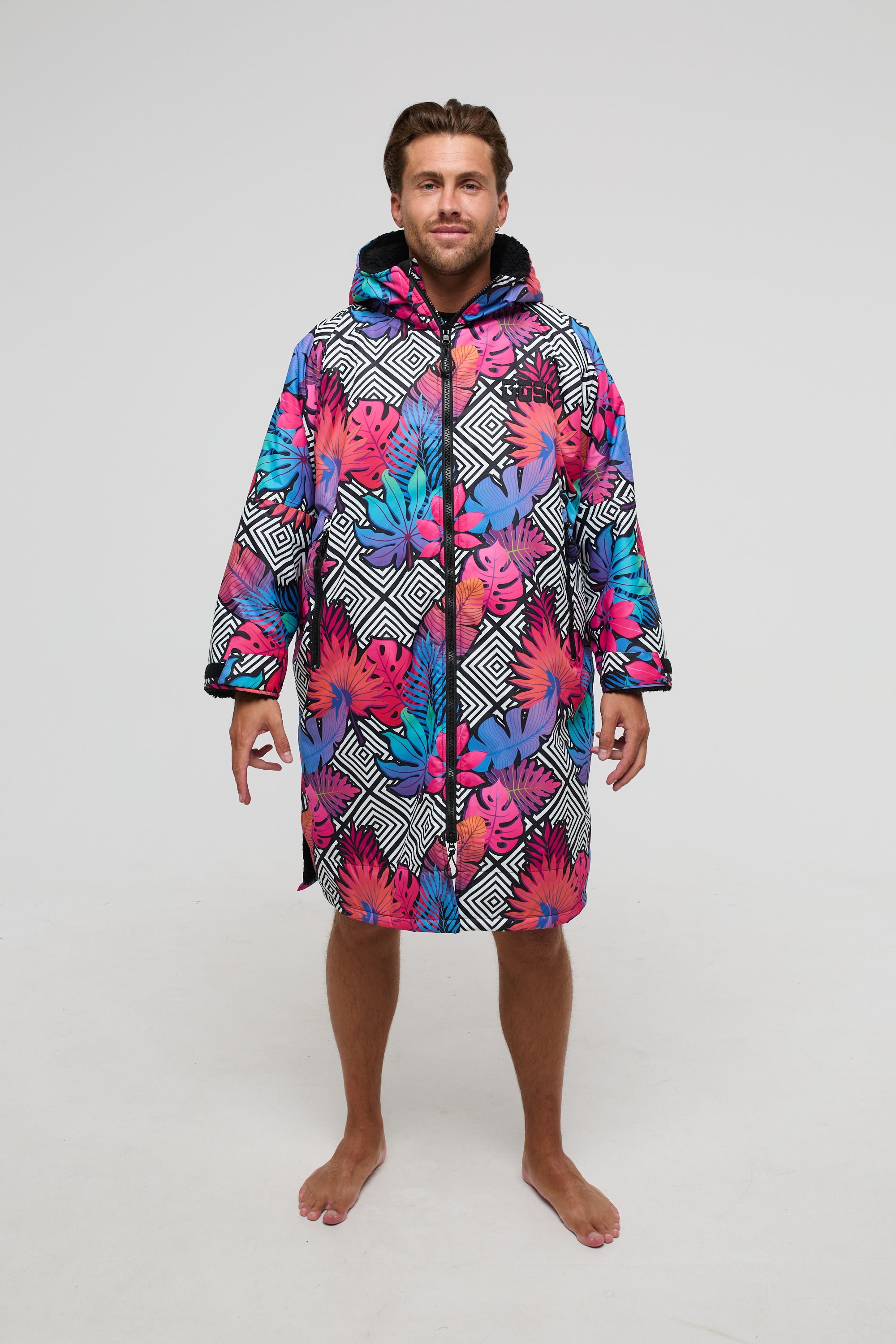 BIGPOPPA Recycelter Wickelmantel mit Sherpa-Futter – Herren