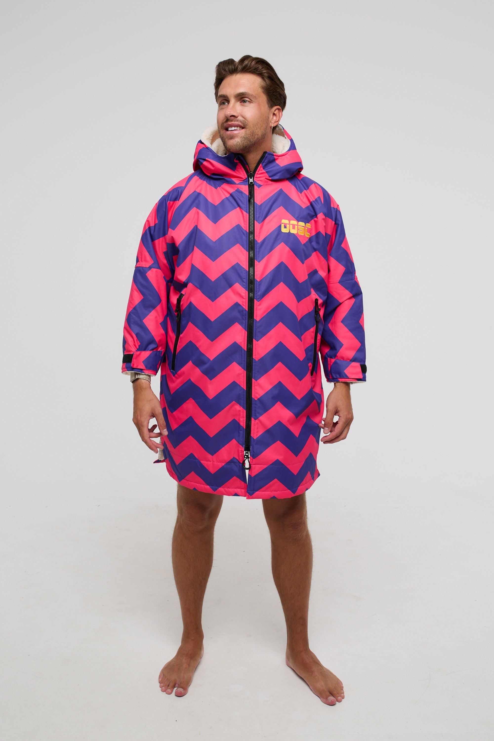 Fresh Prince – Recycelter Wickelmantel mit Sherpa-Futter – Herren