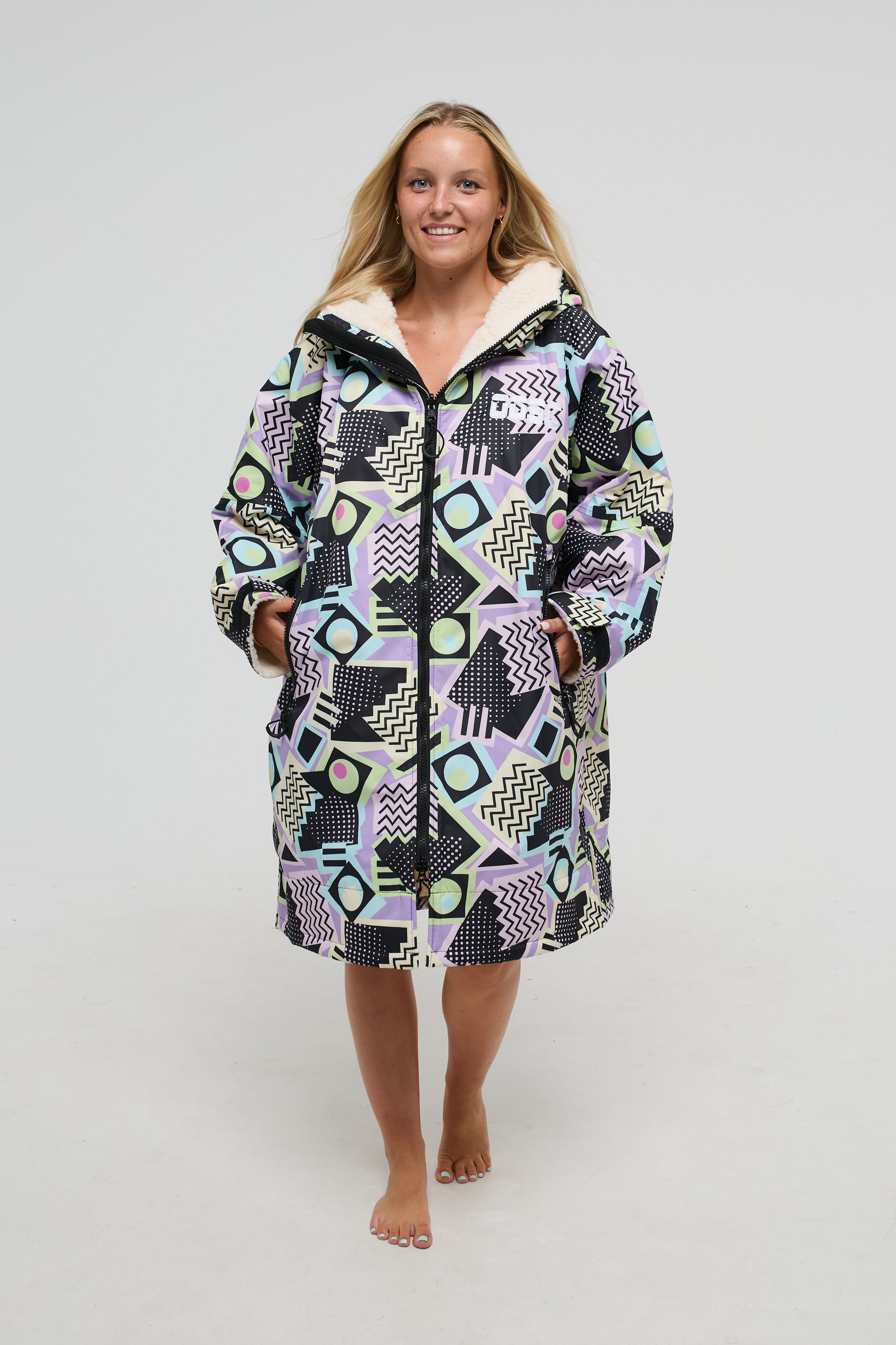 Retro Print Waterproof Changing Robe Unisex OOSC Clothing