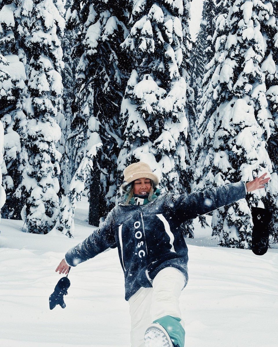 Sherpa Fleecejacke Schwarz / Weiß - Damen