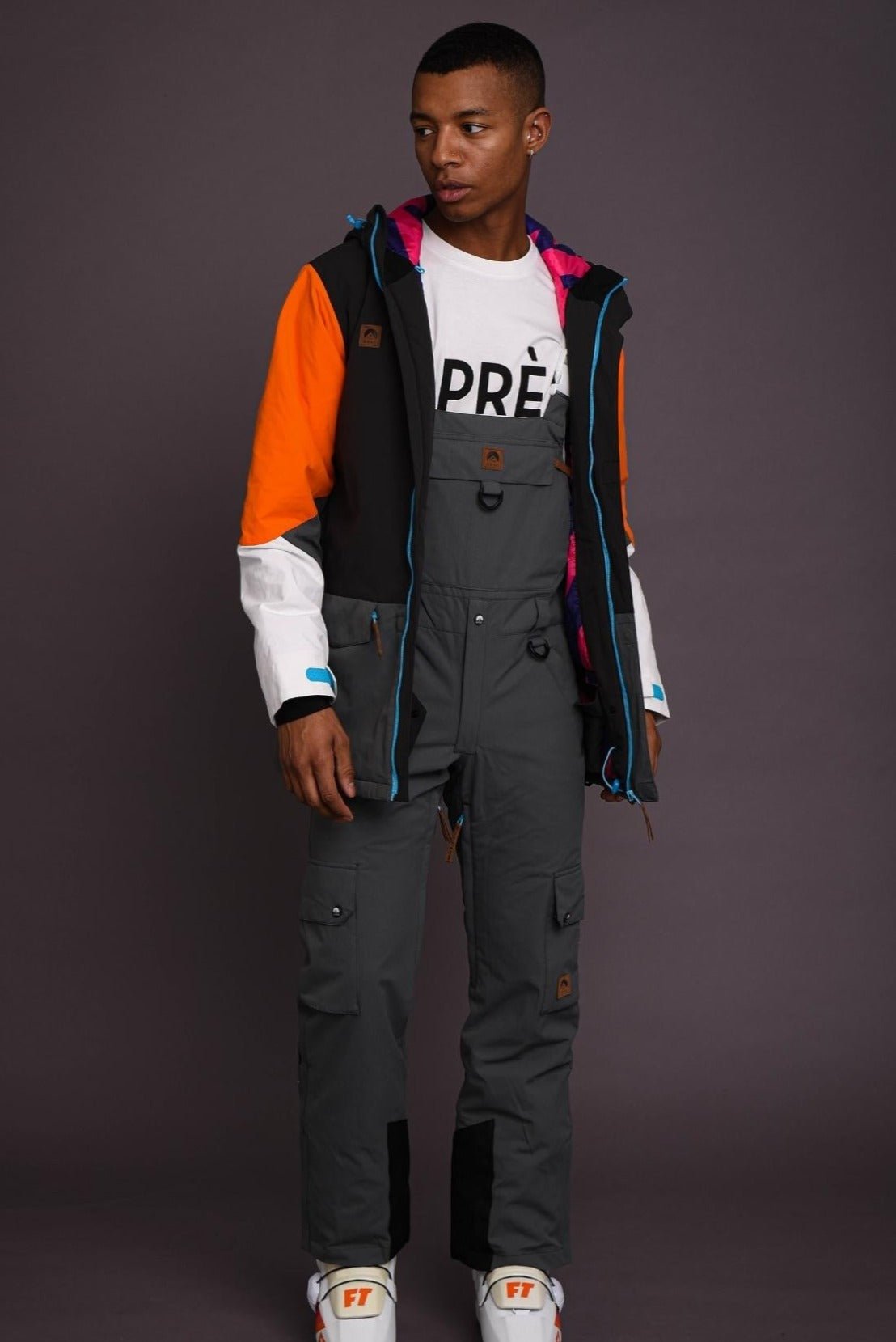 Yeh Man Herren Ski- und Snowboard-Latzhose - Grau