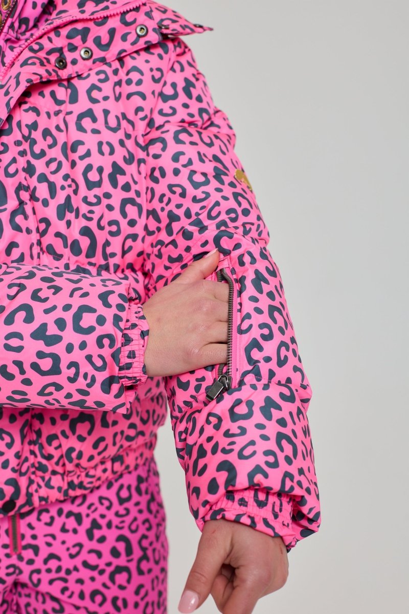 Chic Puffer Jacket - Rosé Leopard - OOSC Clothing
