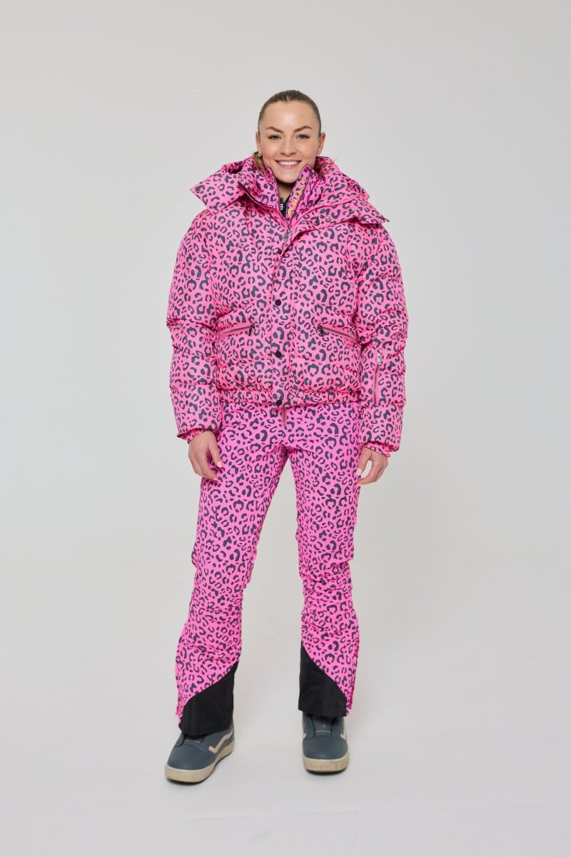 Chic Puffer Jacket - Rosé Leopard - OOSC Clothing