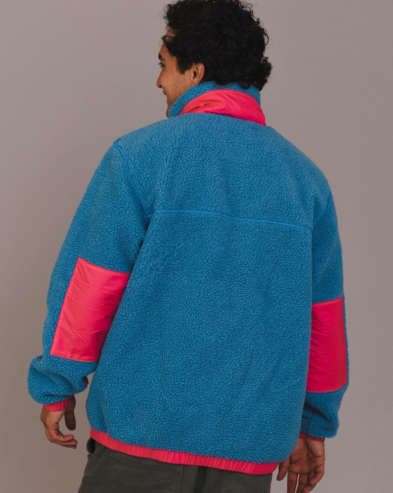 Veste polaire Sherpa Bleu/Rose - Homme