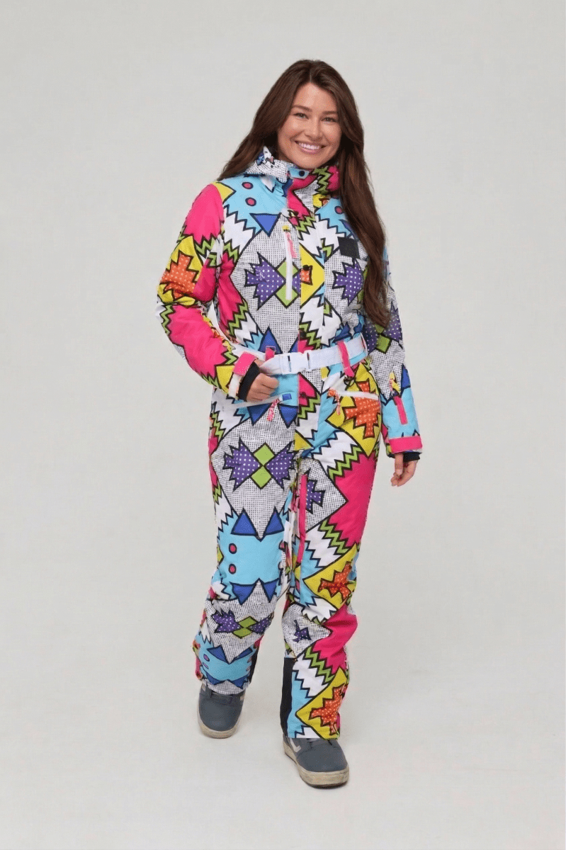 Day Tripper Shaped Women's Ski Suit | Geometric Neon | OOSC Clothing