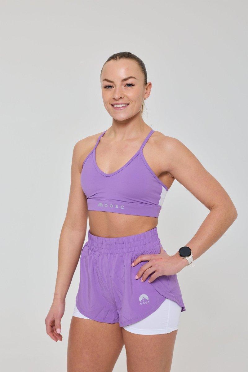 Elite 2 in 1 Running Shorts - Purple - OOSC Clothing