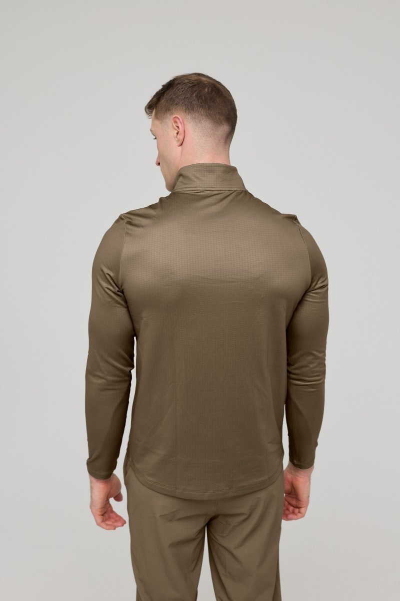 Elite Activewear 1/4 Zip Top - Khaki - OOSC Clothing