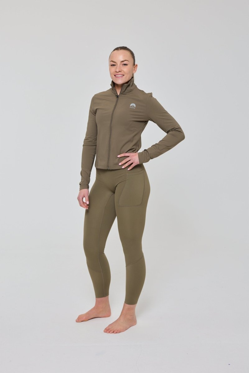 Infinite Cropped Zipped Jacket - Khaki - OOSC Clothing