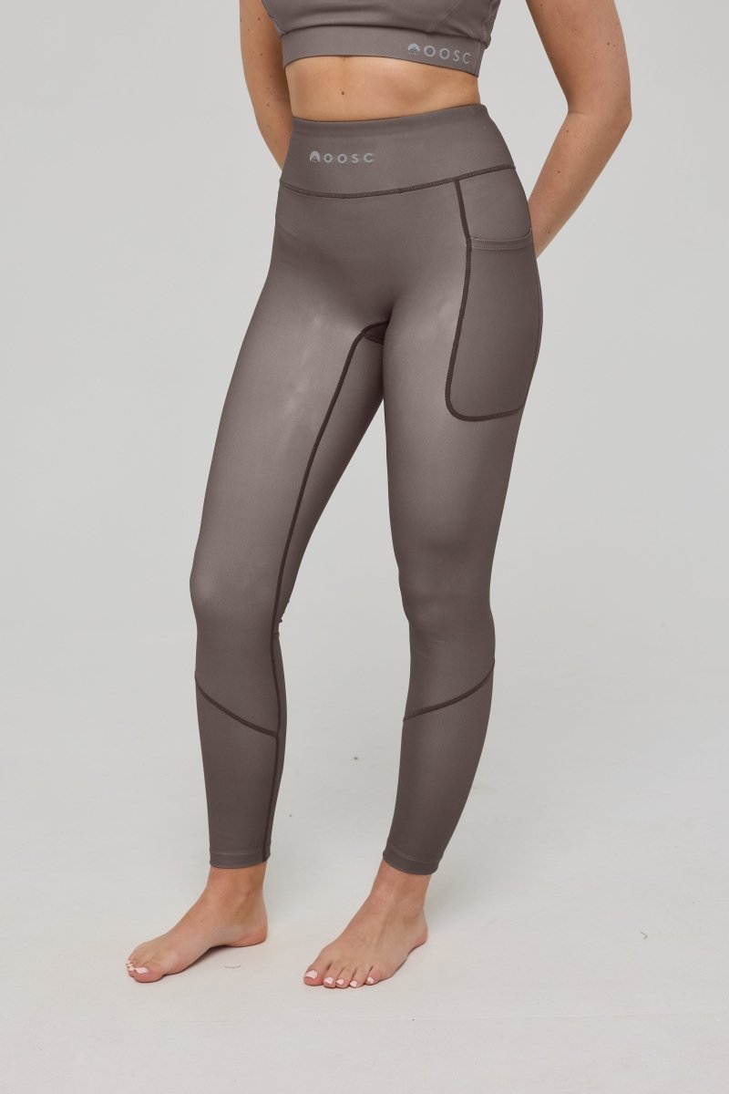 Infinite High Waisted Leggings - Khaki - OOSC Clothing