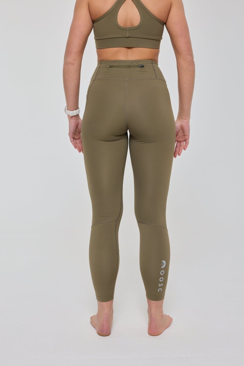 Infinite High Waisted Leggings - Khaki - OOSC Clothing