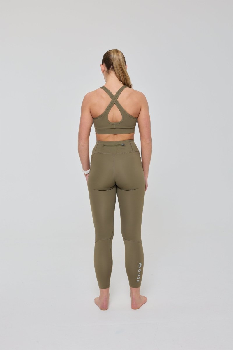 Infinite High Waisted Leggings - Khaki - OOSC Clothing
