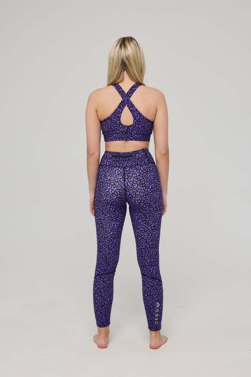 Infinite High Waisted Leggings - Purple Leopard - OOSC Clothing