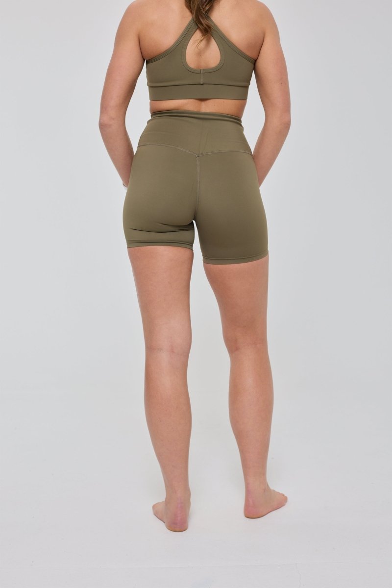 Infinite High Waisted Shorts - Khaki - OOSC Clothing