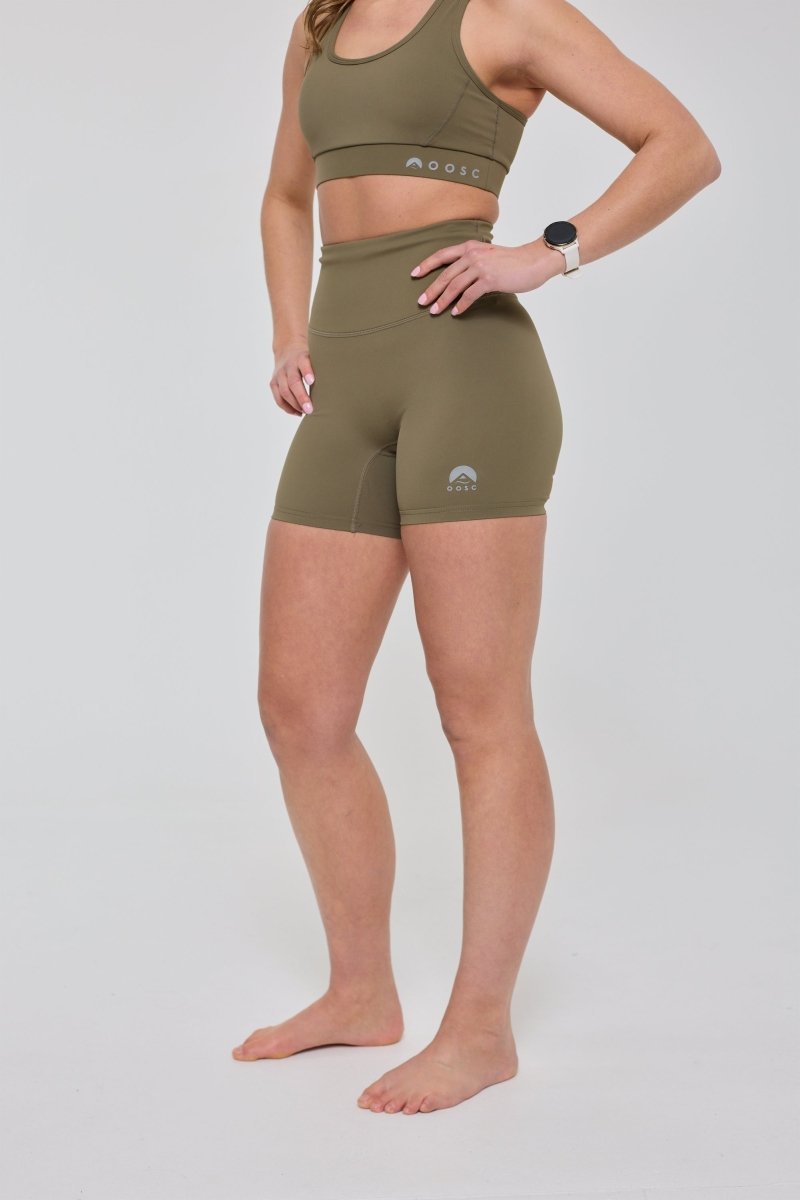 Infinite High Waisted Shorts - Khaki - OOSC Clothing
