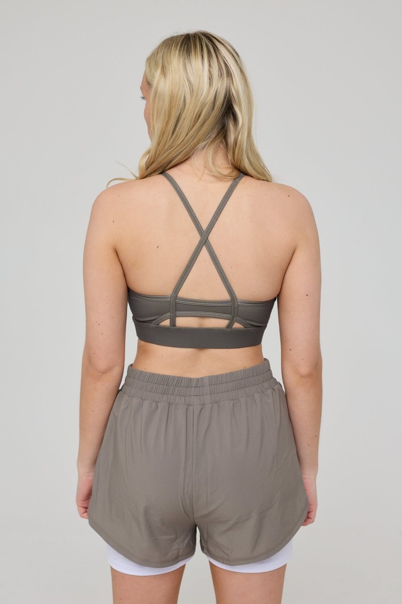 Medium Support Infinite Sports Bra - Khaki - OOSC Clothing