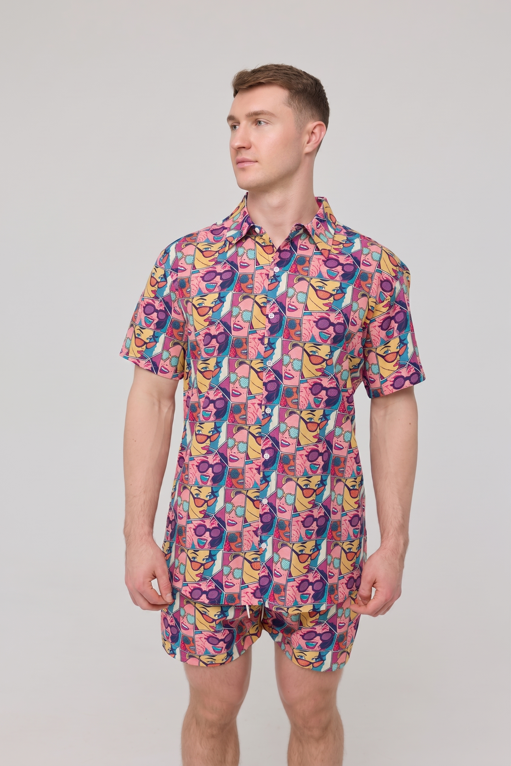 T-shirt à manches courtes pour homme avec motif de bonbons de bande dessinée