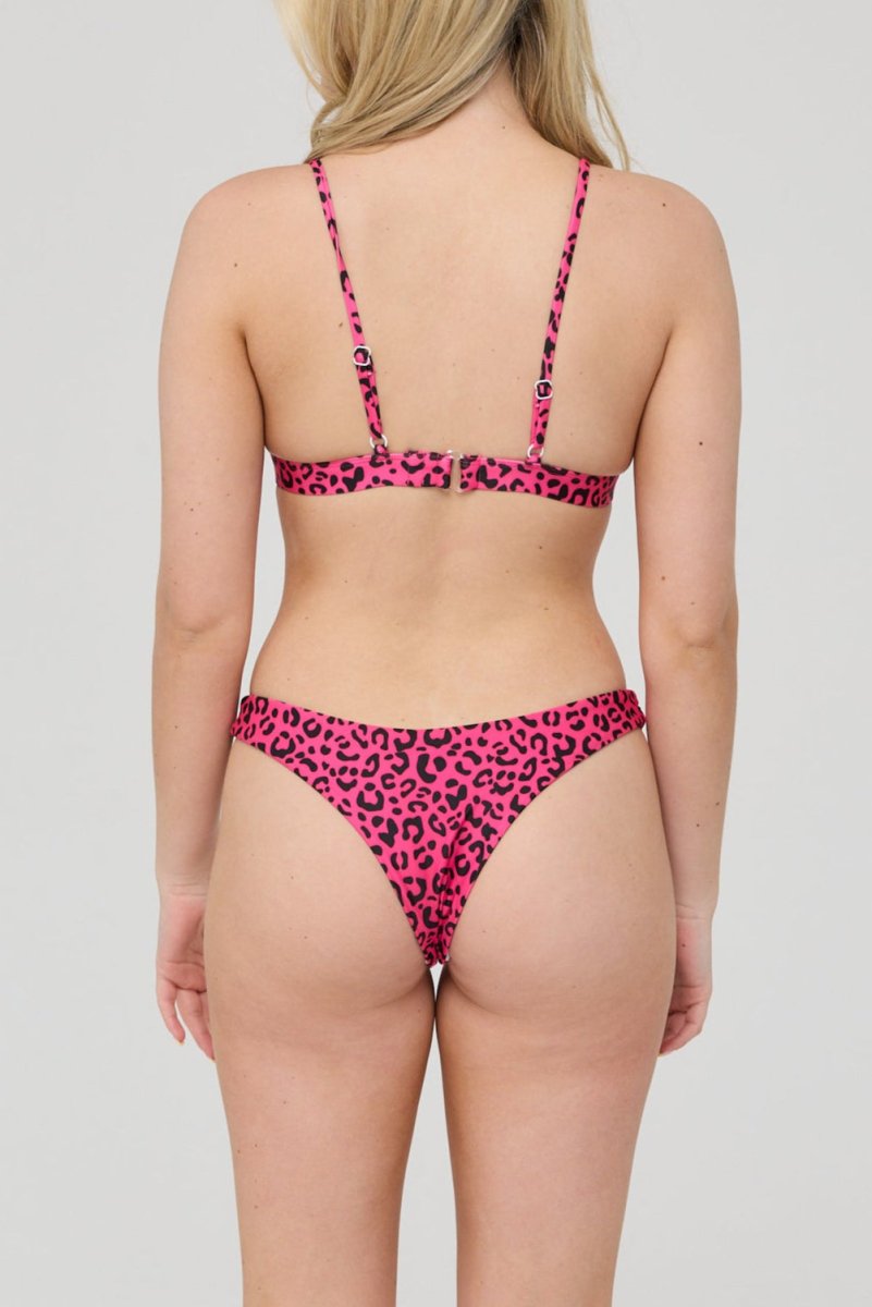 Pink Leopard V - Cut Bikini Bottoms - OOSC Clothing