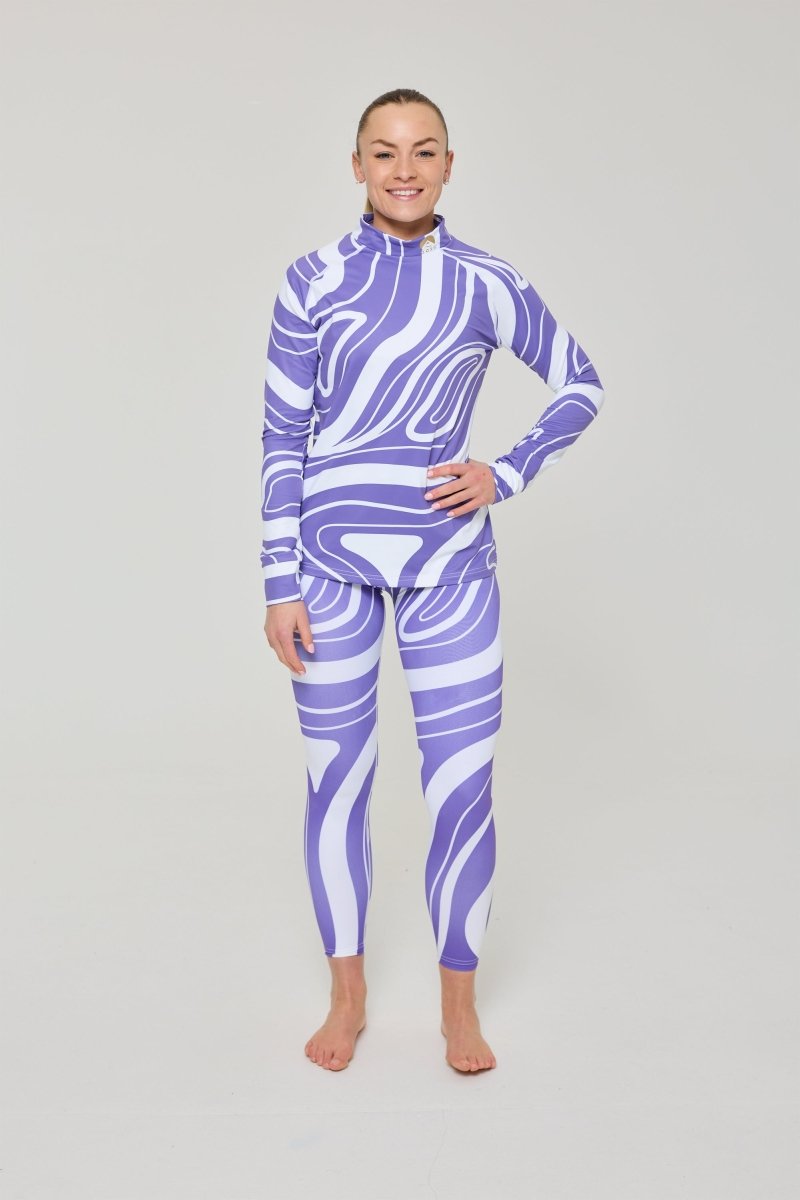 Purple Swirl Women's Baselayer Top - OOSC Clothing