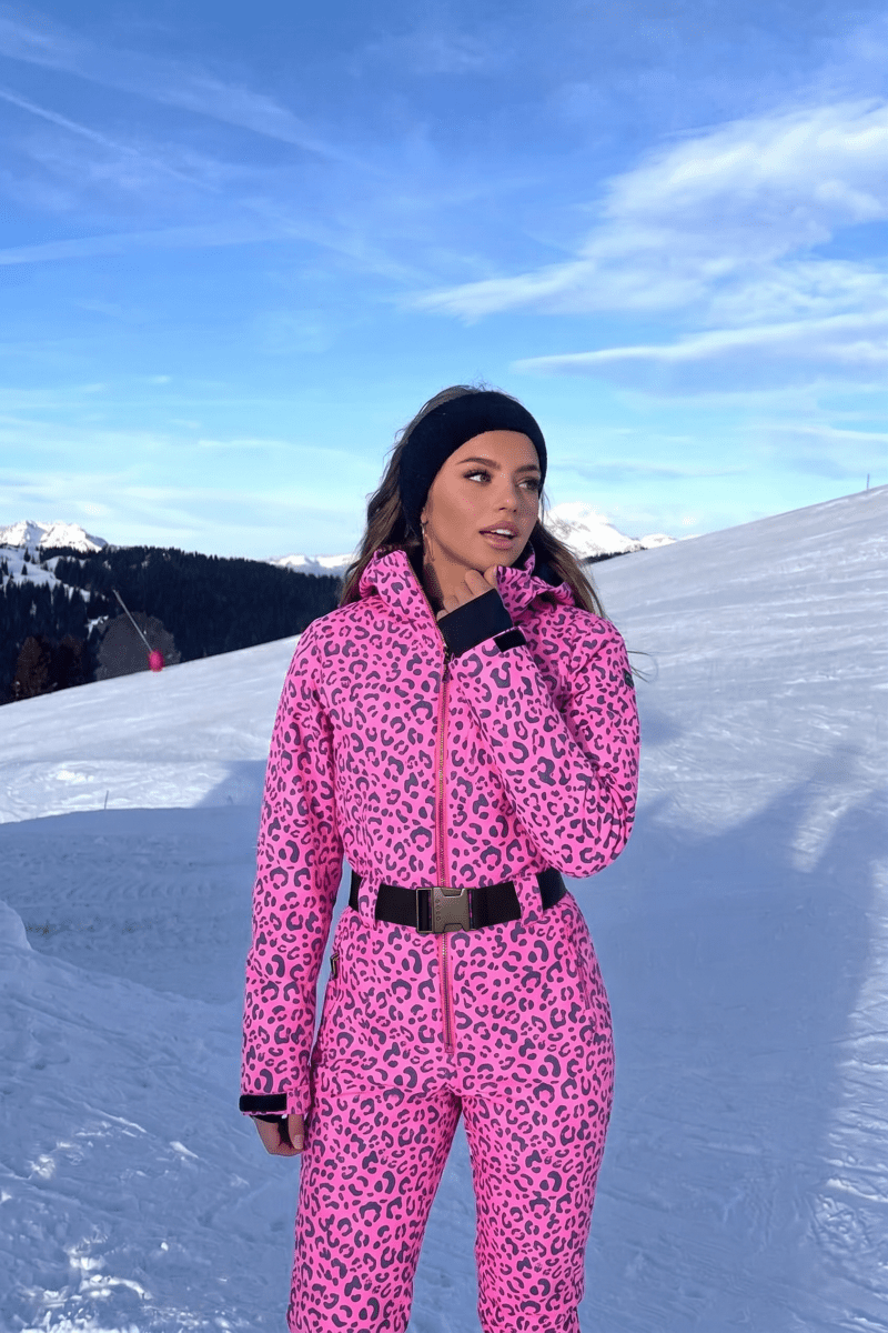 Rosé Leopard Ski Suit - OOSC Clothing
