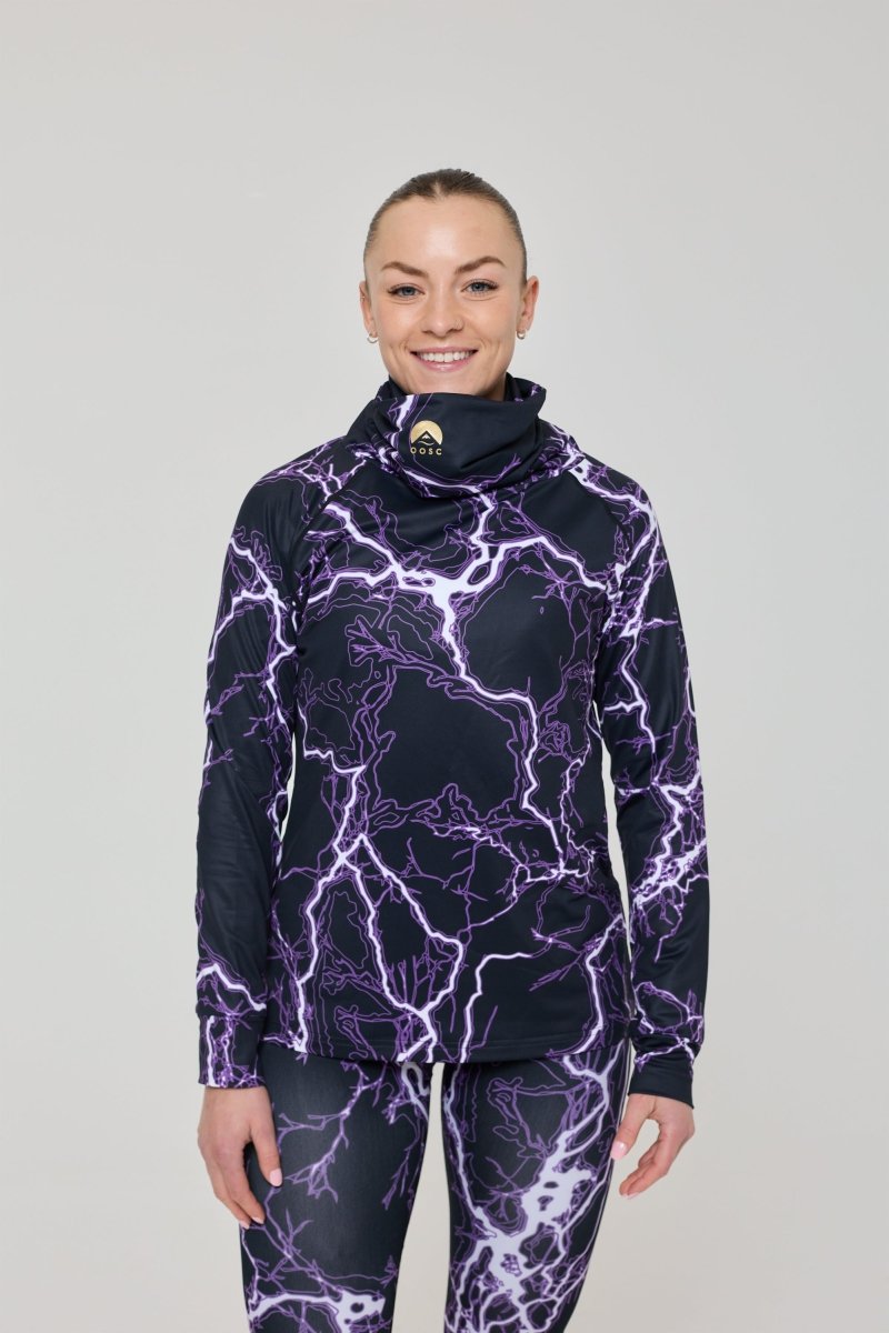 Thunderstruck Women's High Neck Baselayer Top - OOSC Clothing
