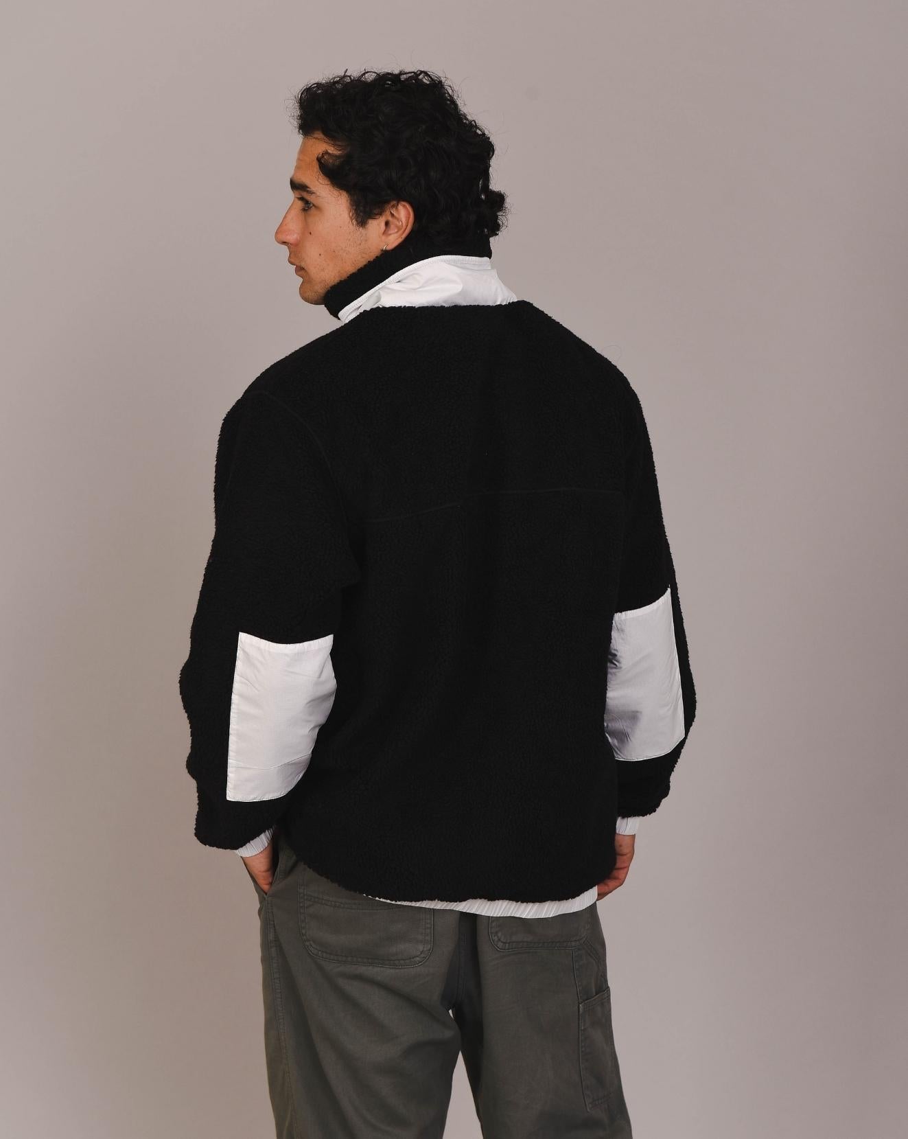 Veste polaire Sherpa noire/blanche - Homme