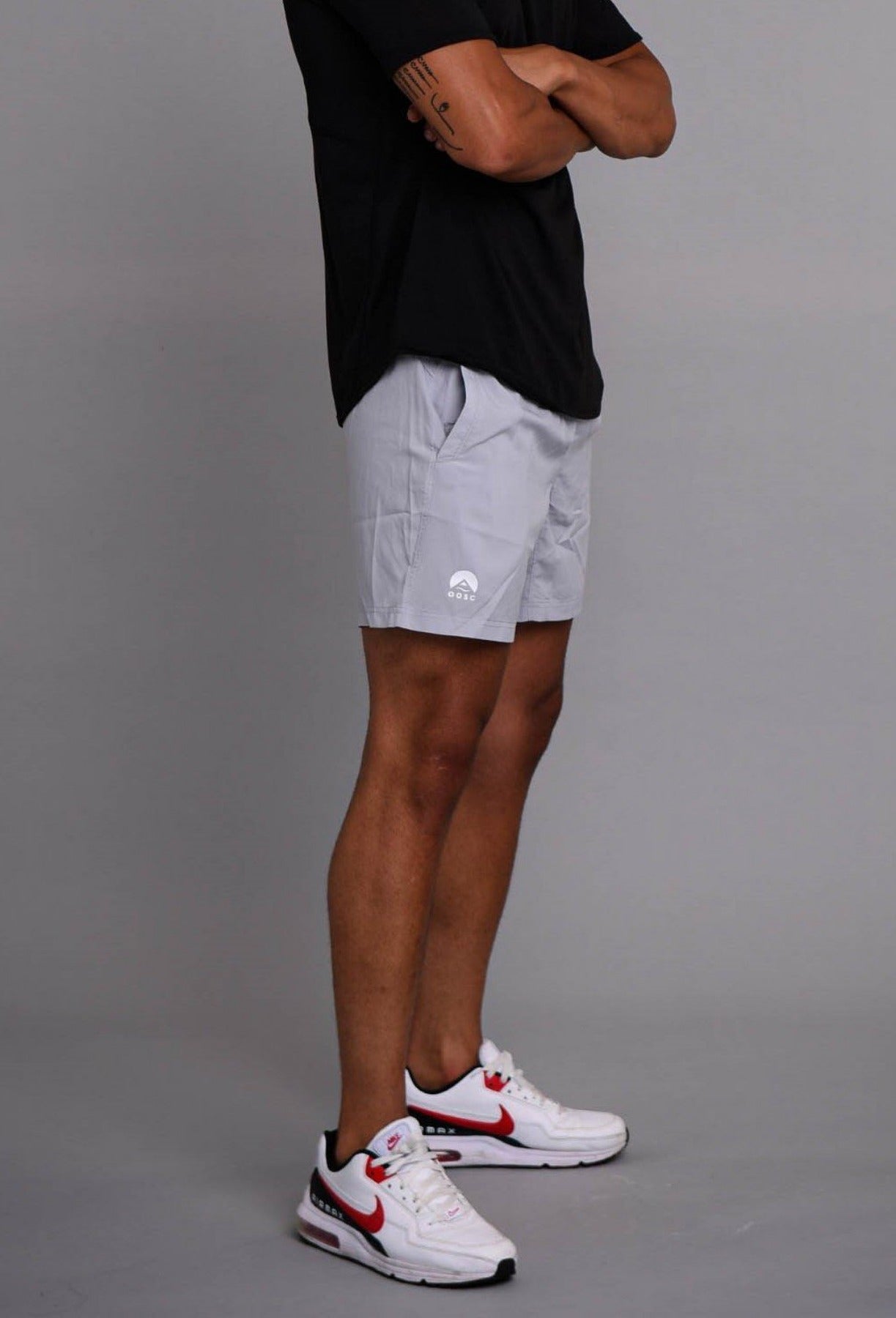 light grey training shorts