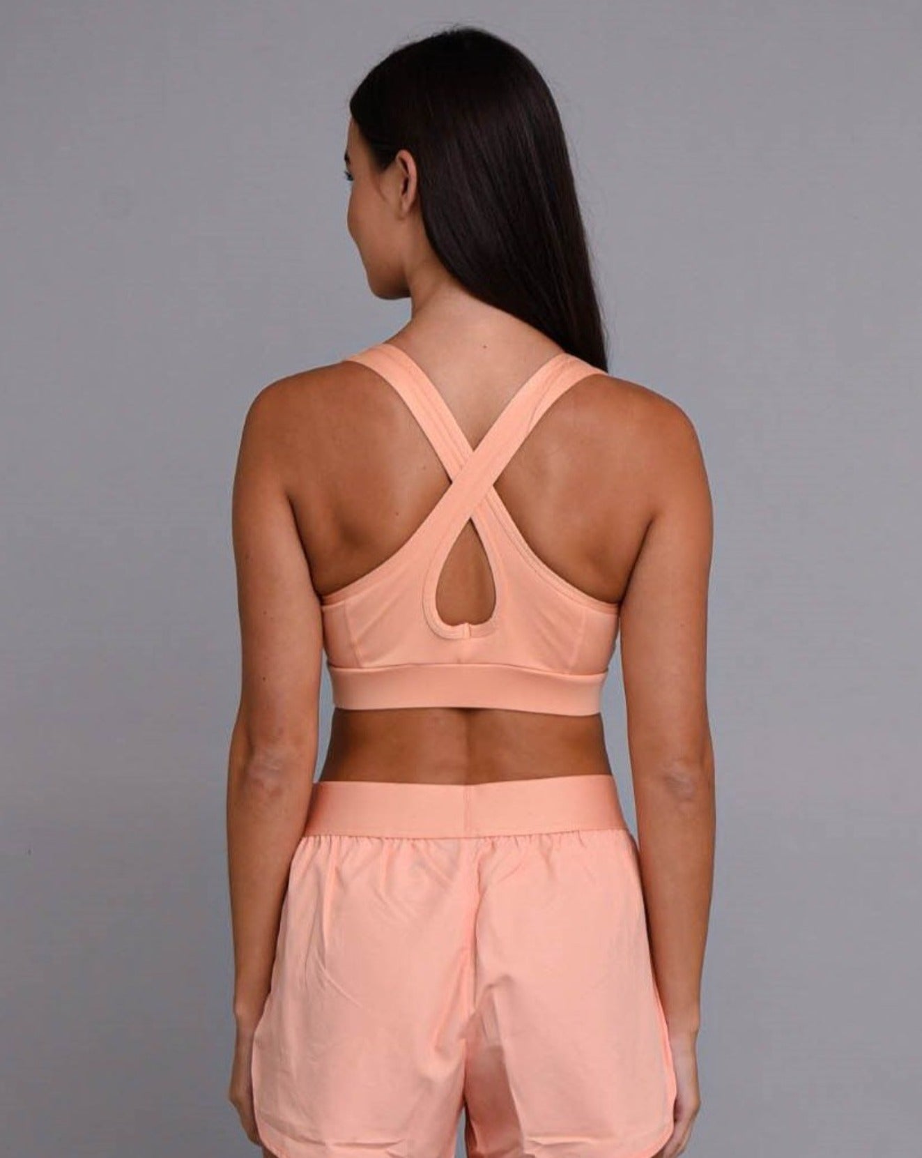 pastel orange sports bra