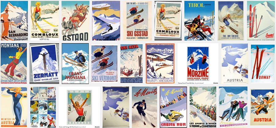 Vintage Ski Posters - Some Of Our Favourites - OOSC Clothing