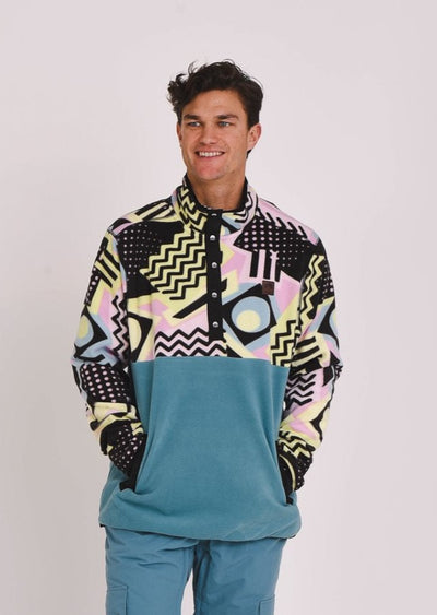 Saved By The Bell Fleece Teal - Men's