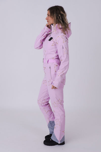 Chic Ski Suit - Pink with Gold Stars