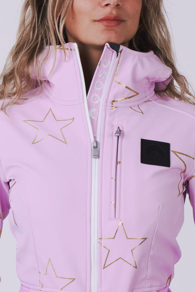 Chic Ski Suit - Pink with Gold Stars