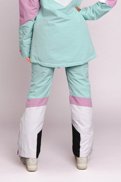 1080 Women's Ski & Snowboard Pant - Pastel Pink, White & Pastel Mint - OOSC Clothing