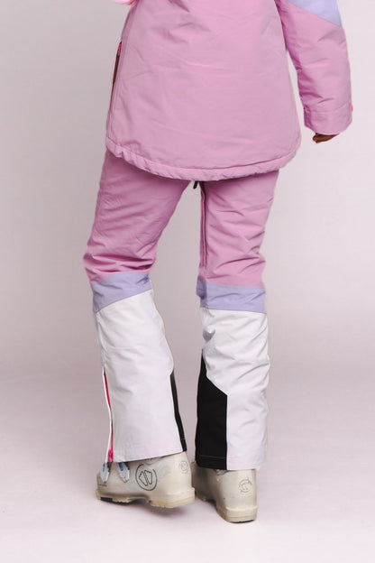 1080 Women's Ski & Snowboard Pant - Pastel Pink, White & Pastel Purple - OOSC Clothing