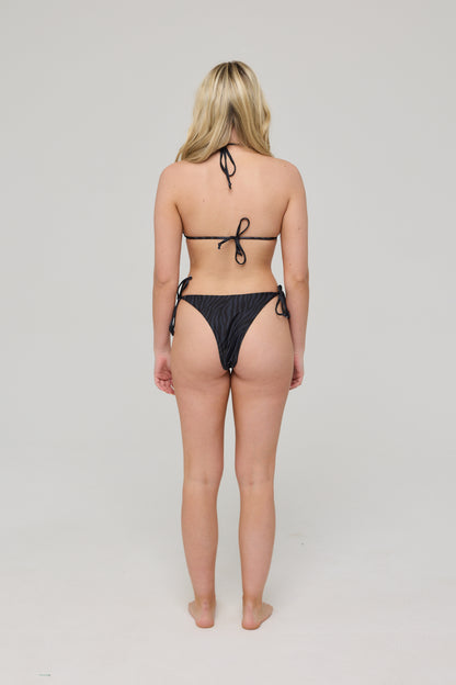Black Tiger Tie Side Bikini Bottoms