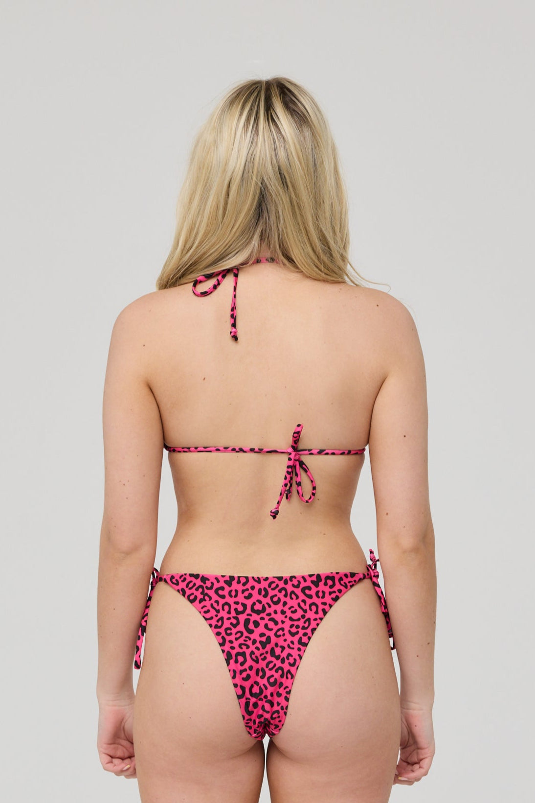 Pink Leopard Triangle Bikini Top