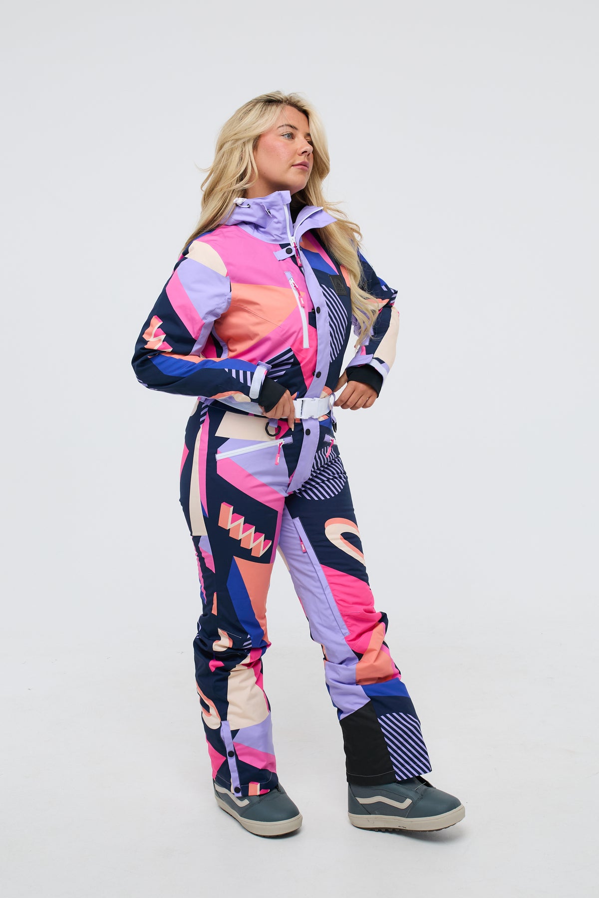 Hotstepper Shaped Women's Ski Suit | Purple and Pink | OOSC Clothing