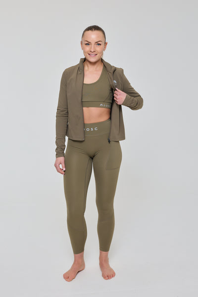 High Support Elite Crossback Sports Bra - Khaki