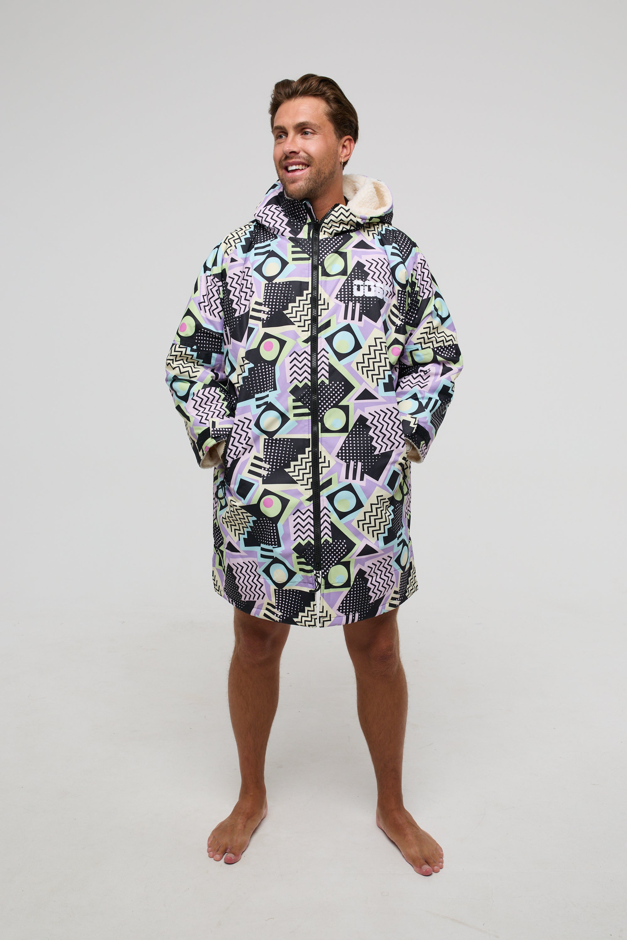 Steve's Place Robe Retro Print Waterproof Changing Robe | Unisex - OOSC Clothing