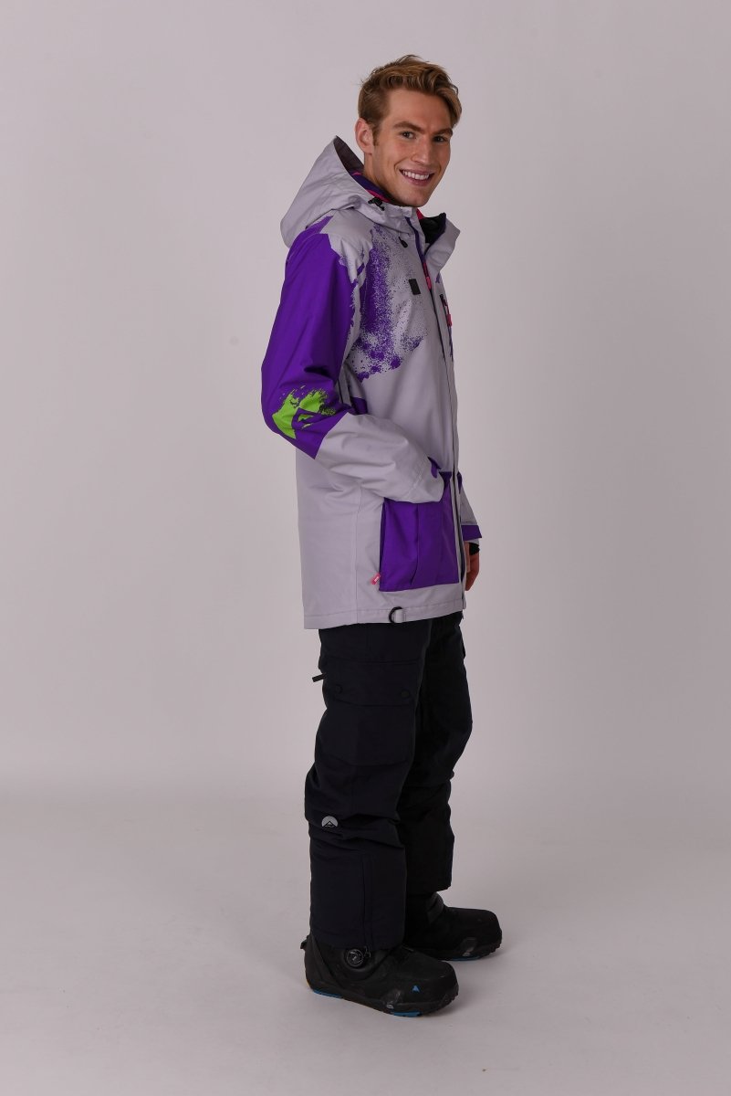 Afterparty Jacket Grey & Purple Men's - OOSC Clothing