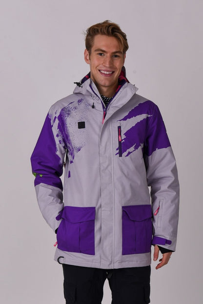 Afterparty Jacket Grey & Purple Men's - OOSC Clothing