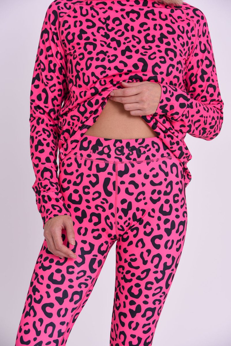 Baselayer Leggings - Hotel California Pink Leopard Women's - OOSC Clothing