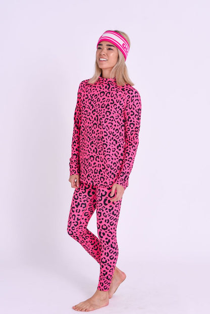 Baselayer Leggings - Hotel California Pink Leopard Women's - OOSC Clothing